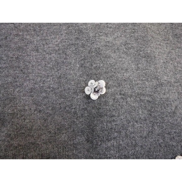 Womans Talbots short sleeved tight knit top floral sequins size Medium - Picture 3 of 7